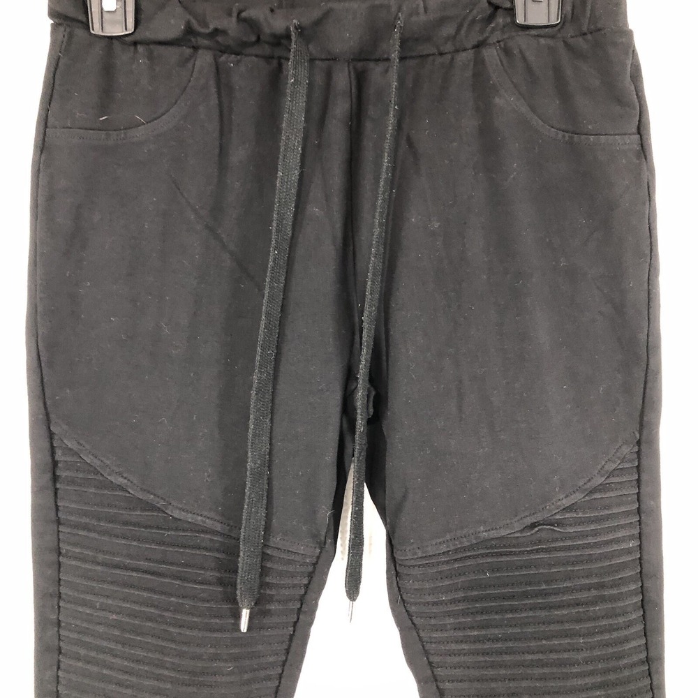Shinestar cargo joggers womens L black pleated zippers elastic waist sweatpants - Picture 3 of 11